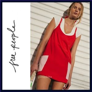 Free People Hot Shot Mini Dress ❤️ Flame Pink Combo